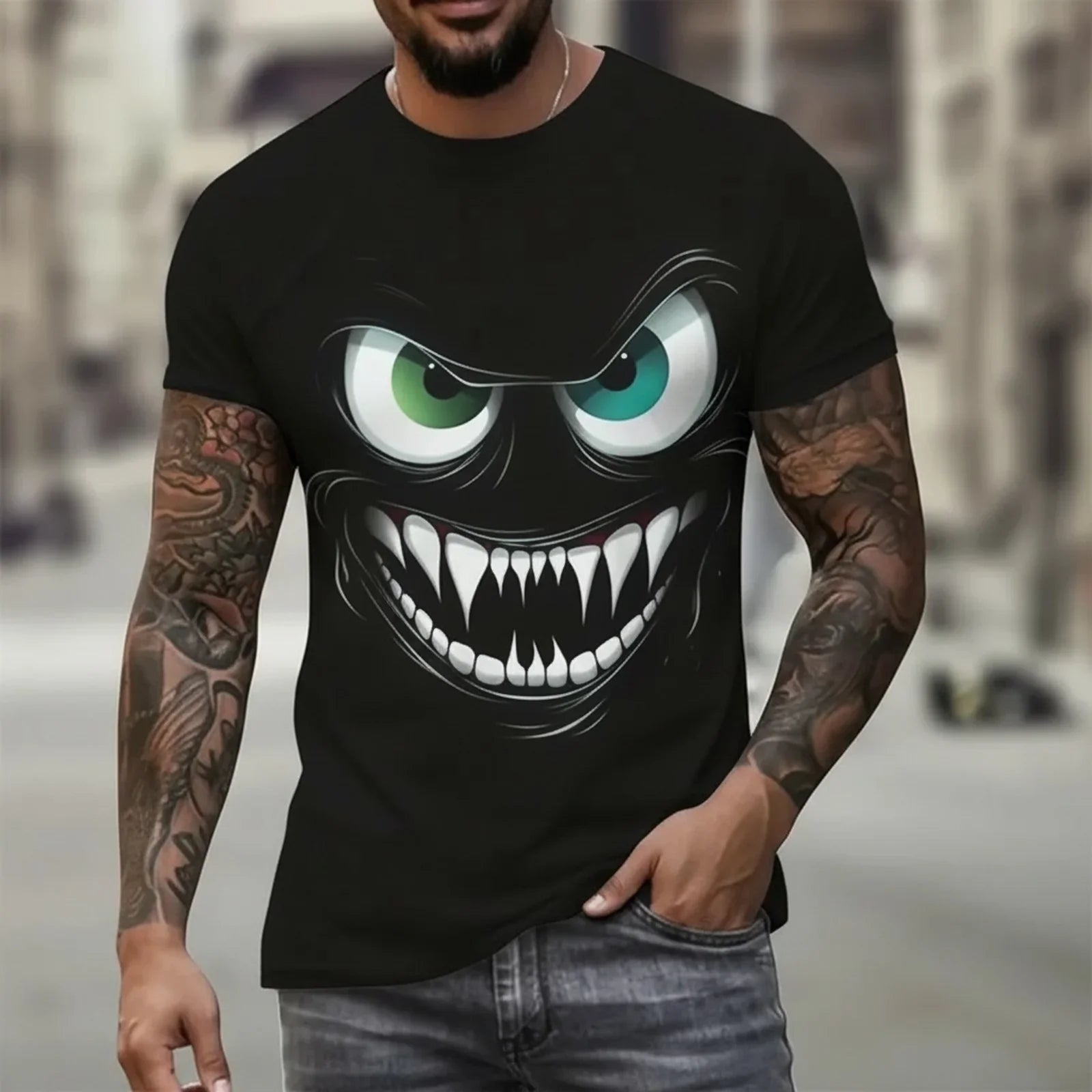 Drakos™ Oversized Gamer Tee with Viral Graphic Print