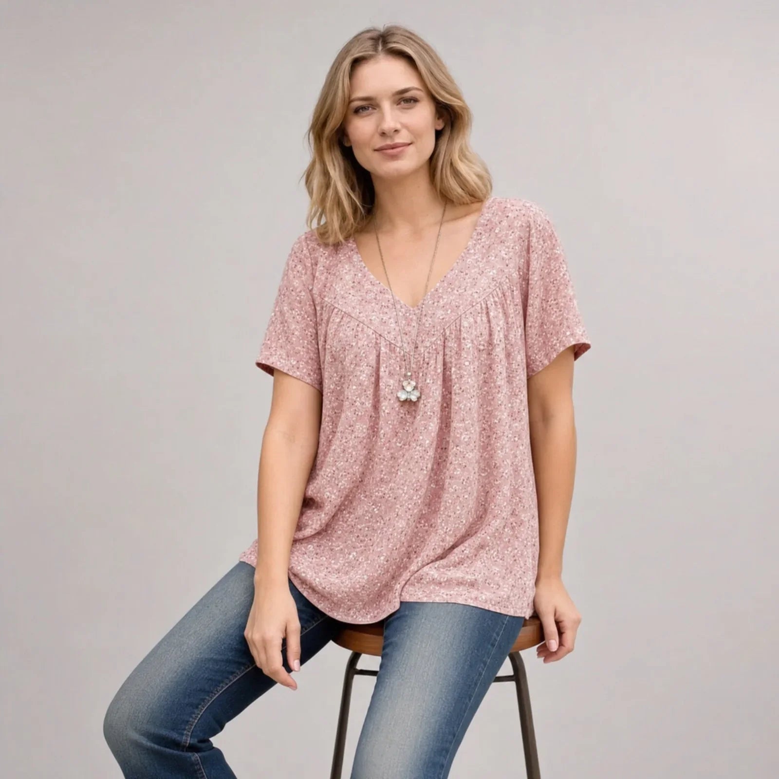 Lisbon™ Blouse in Premium Viscose with V-Neck