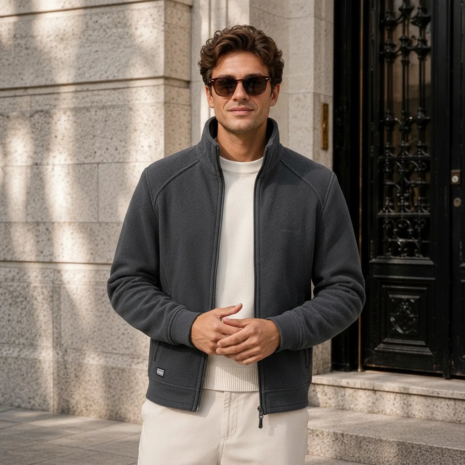 Arven™ Jacket with High Collar and Casual Elegance