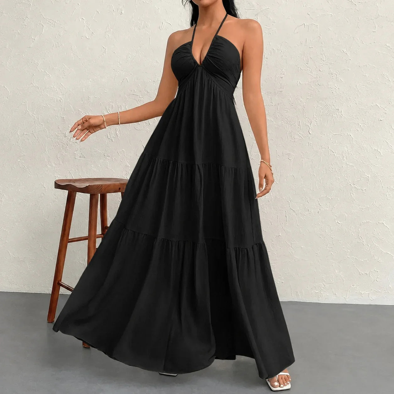 Marielle™ Halter Neck Dress with Delicate Tie Detail
