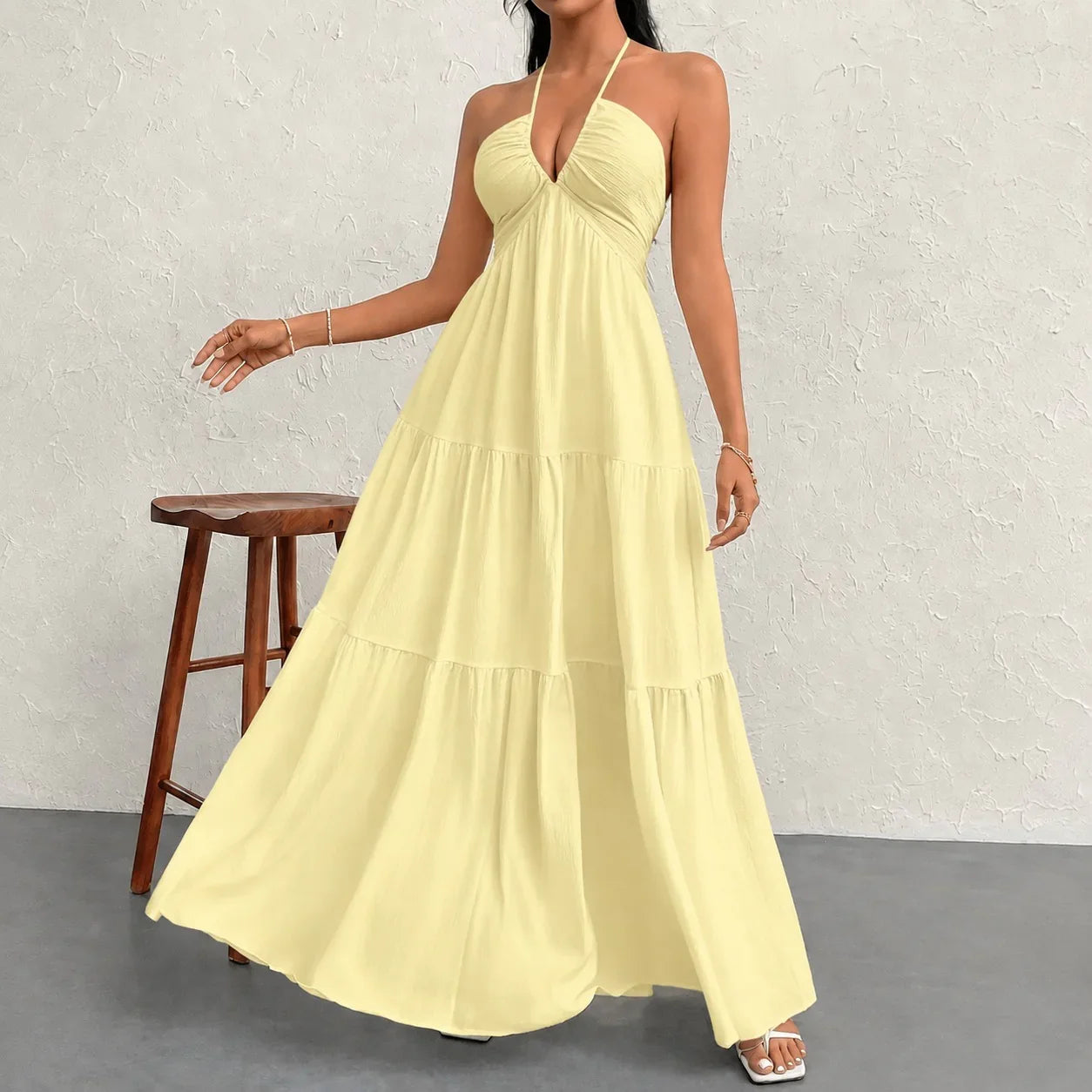 Marielle™ Halter Neck Dress with Delicate Tie Detail