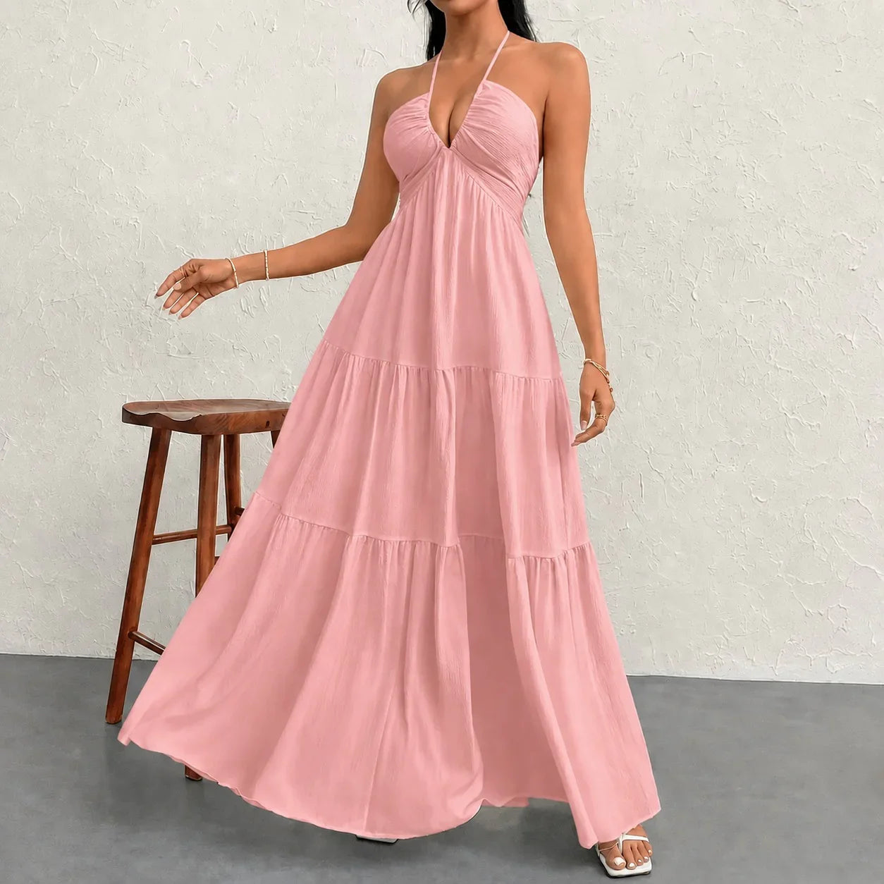 Marielle™ Halter Neck Dress with Delicate Tie Detail