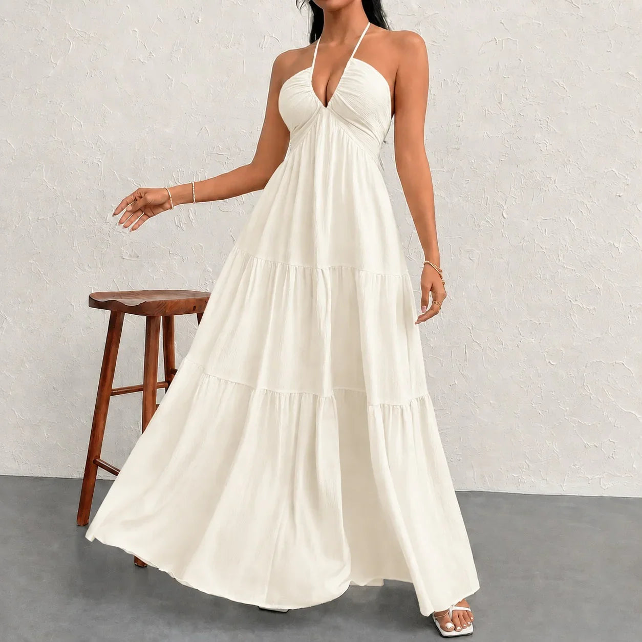 Marielle™ Halter Neck Dress with Delicate Tie Detail