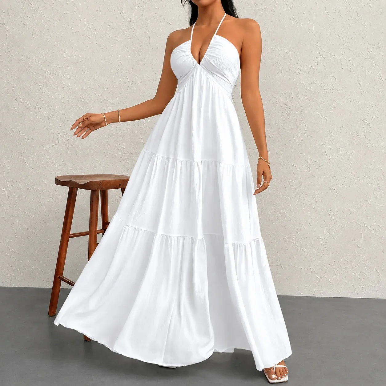 Marielle™ Halter Neck Dress with Delicate Tie Detail