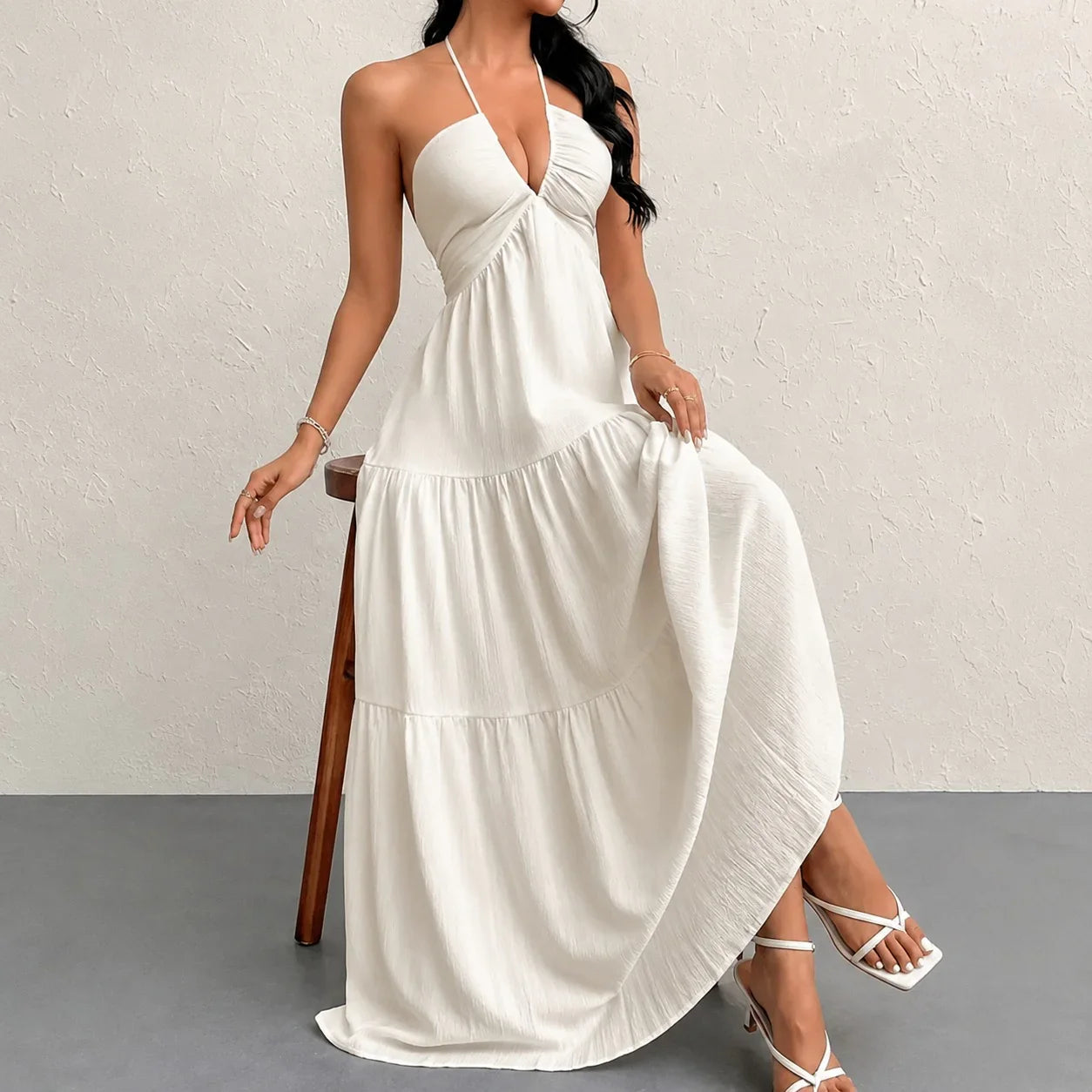 Marielle™ Halter Neck Dress with Delicate Tie Detail