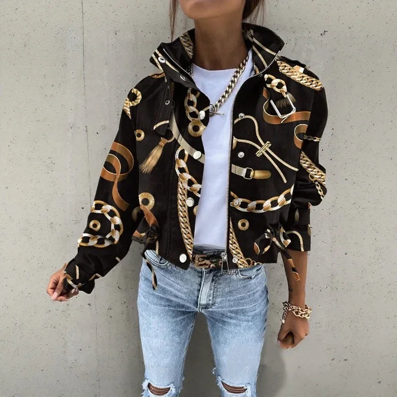Valkyra™ Cropped Jacket With Contemporary Utility Design