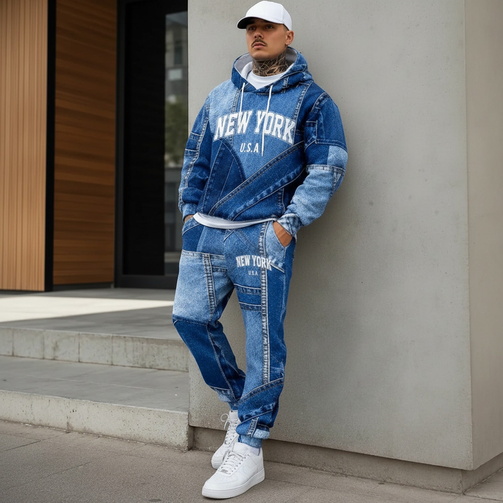 Avelon™ Sweatshirt Set with Denim-Look Finish