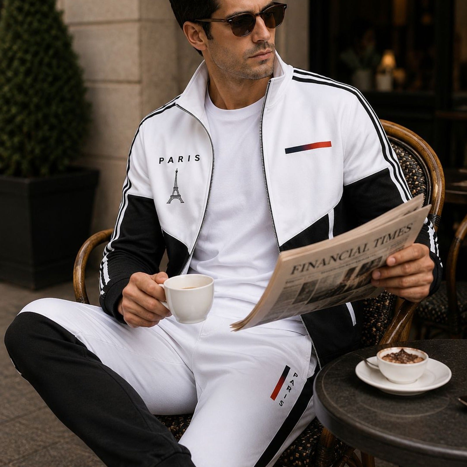 Cassian Paris™ Set with High Collar Jacket and Jogger Pants