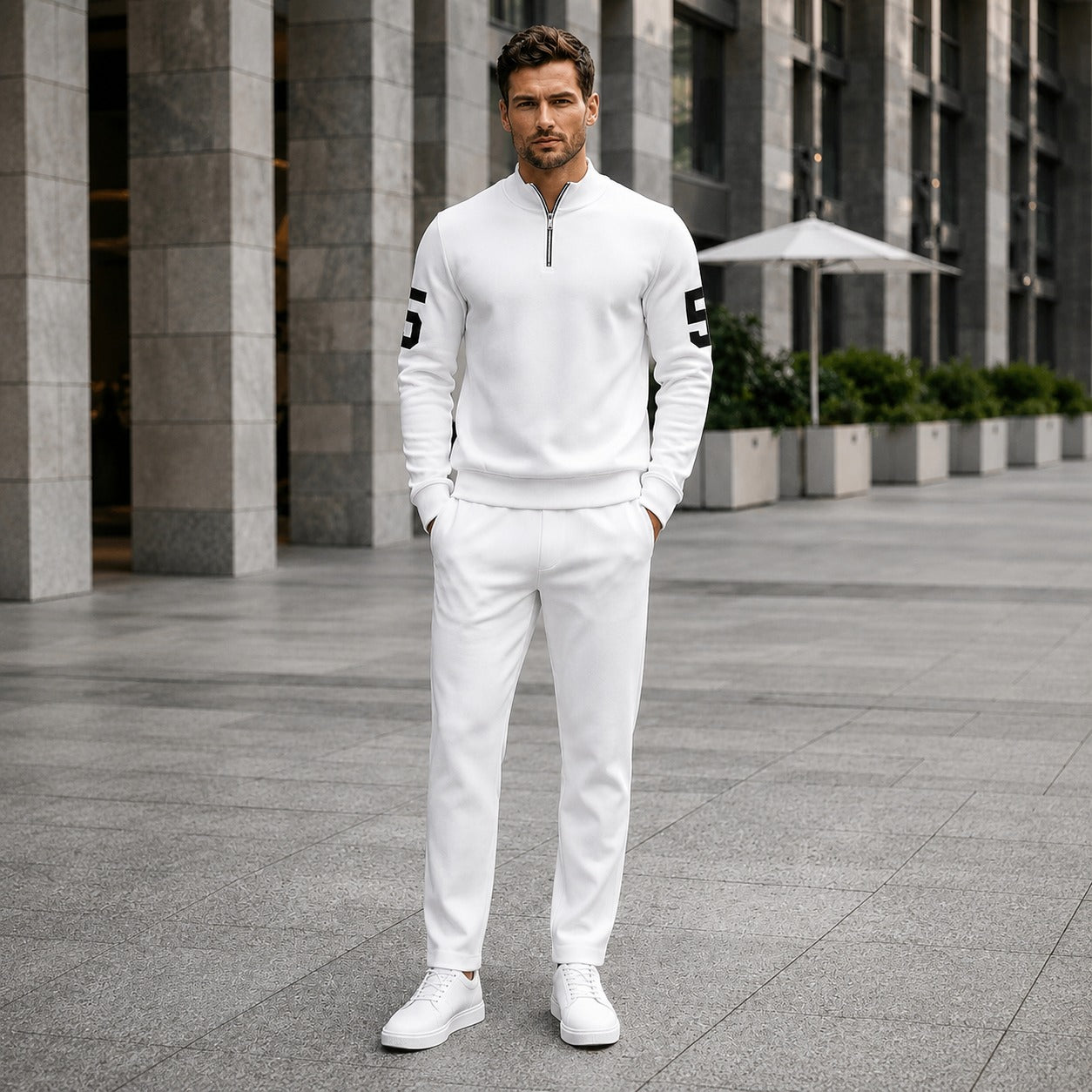 Alexander™ Set with High Collar Zip Top and Minimalist Pants