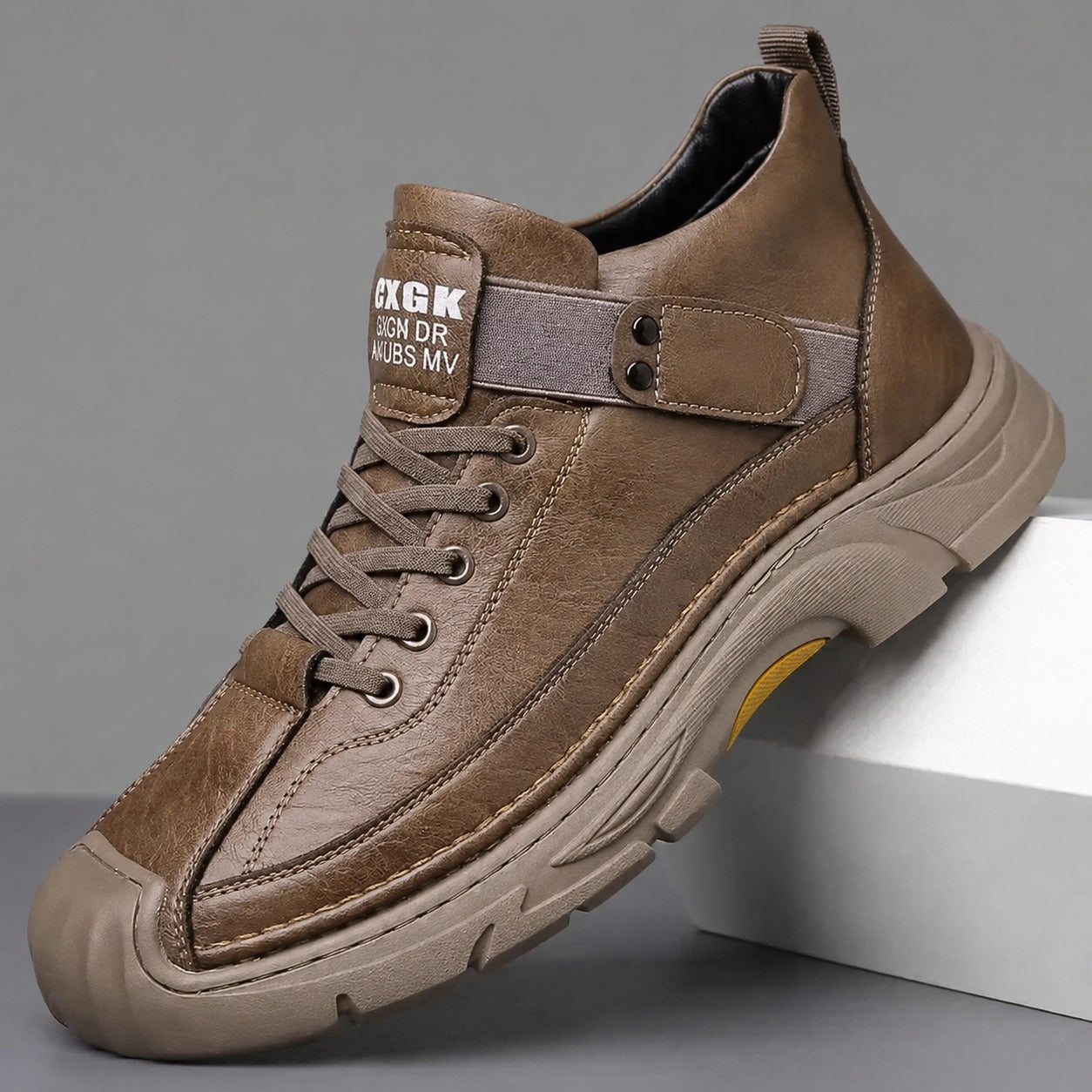 Andes™ Premium Leather Sneakers with Adjustable Side Strap