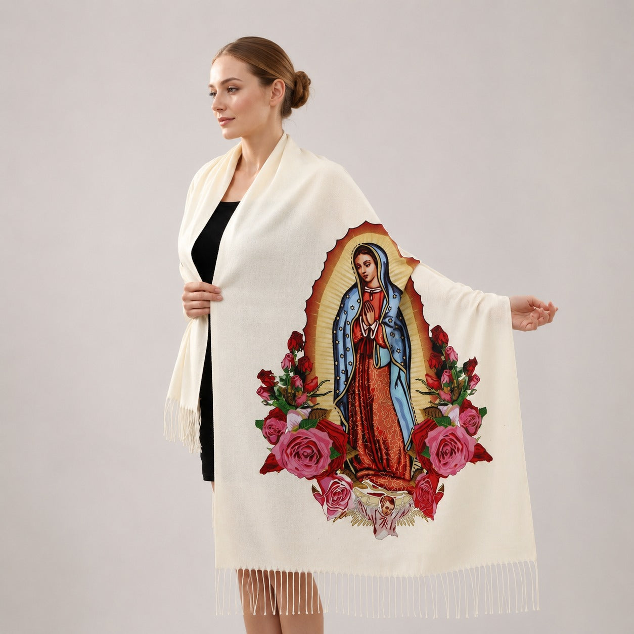 Guadalupe™ Cashmere Scarf with Artisan Finish and Delicate Fringe