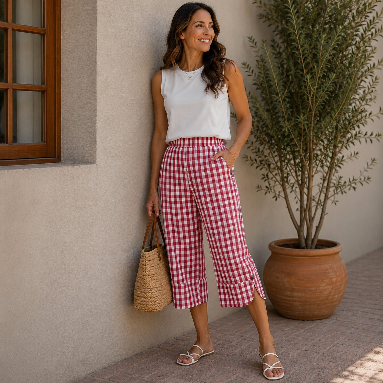 Ravena™ Cotton Linen Cropped Wide-Leg Pants with a Relaxed & Comfortable Fit