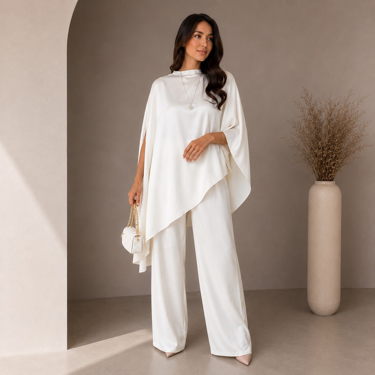 Mirelisse™ Set With Flowing Cape Top And Wide-Leg Pants