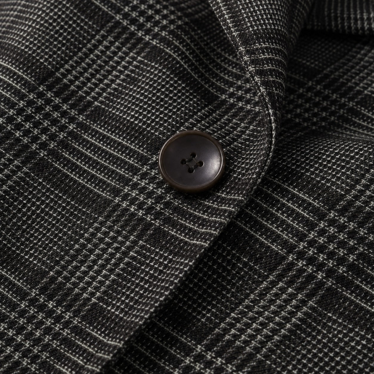 Jacket Nolene™ with Asymmetric Closure, High Stand Collar and Plaid Pattern
