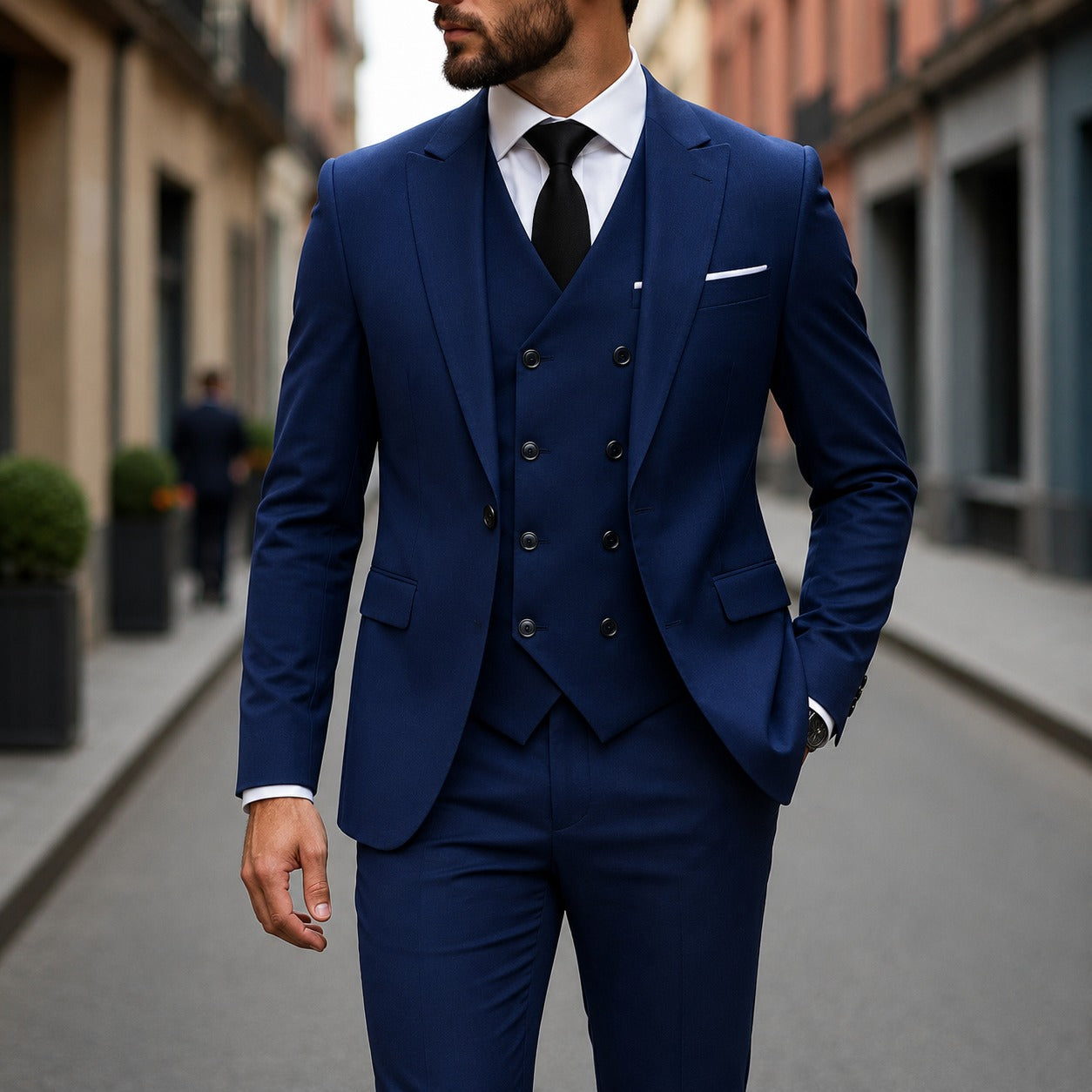 Suit Montevic™ with Double-Breasted Vest, Slim Fit and Structured Blazer