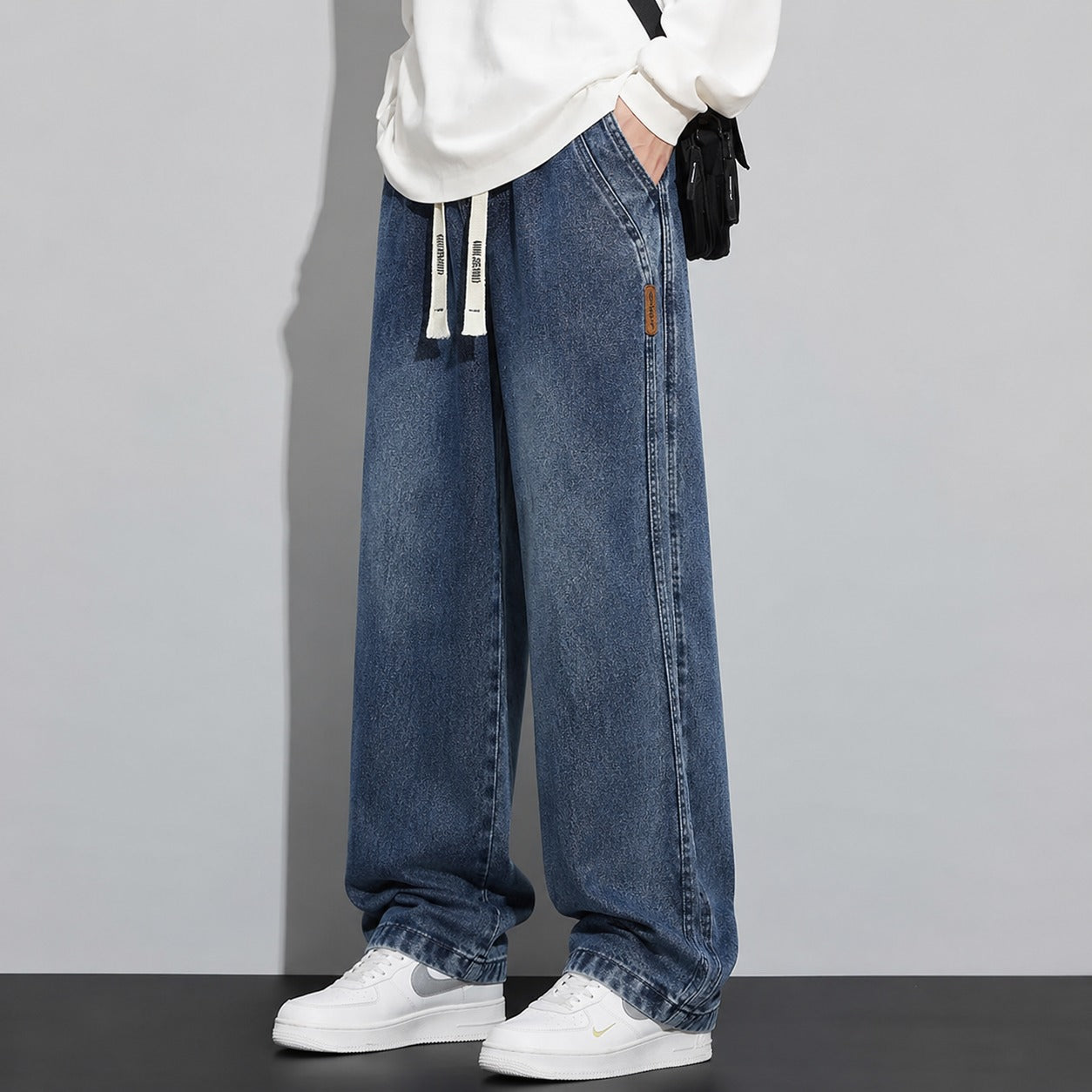Rivano™ Denim Jeans with Elastic Waistband, Adjustable Drawstring and Relaxed Fit