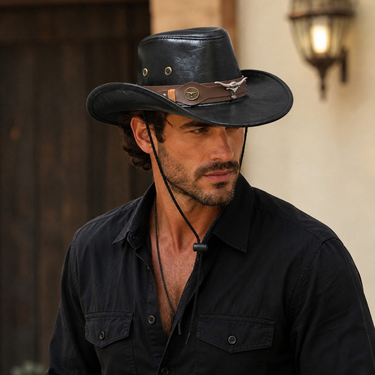 BUY 1, GET 2 FREE - Longhorn™ Premium Leather Western Cowboy Hat with Rustic Finish estados Unidos