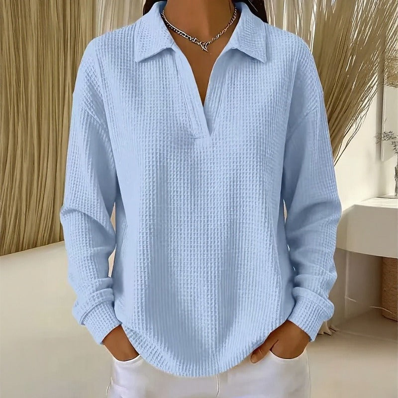 Luma™ Blouse with Textured Fabric, Classic Collar and Relaxed Fit