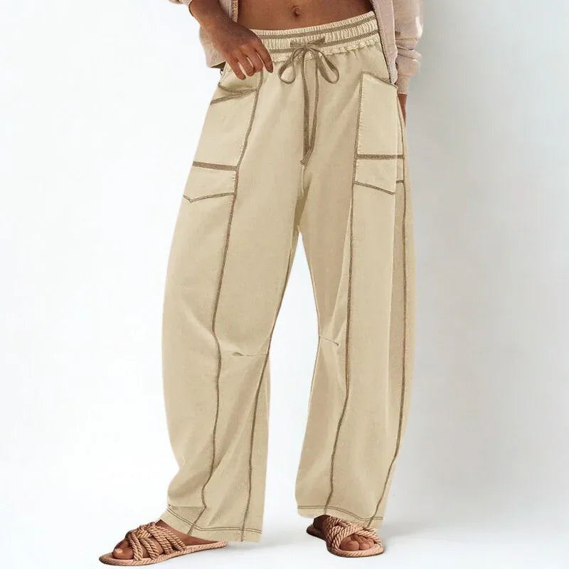 Anastácia™ Baggy Pants in Super Light Cotton Blend with Elastic Waistband / The Chic Comfort Real Women Deserve!