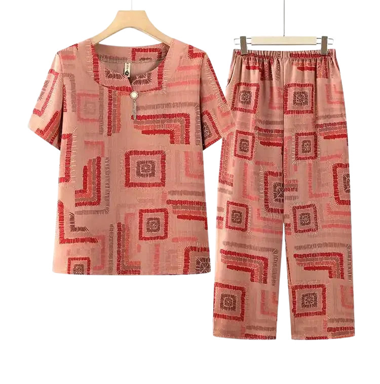 Harmony™ Set In Lightweight Poplin With Retro-Chic Print / The Perfect Balance Between Style and Everyday Comfort!