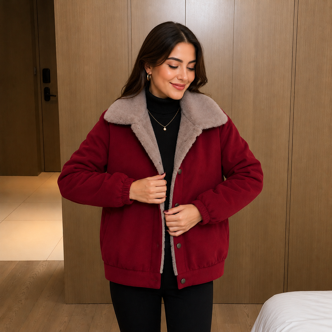 Celeste™ Jacket with a Cozy Plush-Lined Interior for Cold Days