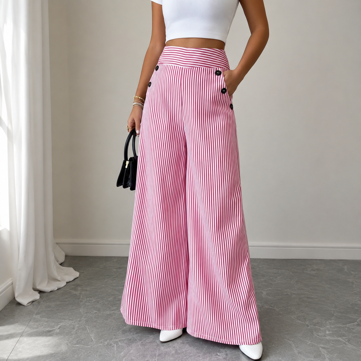 Bellagio™ Palazzo Pants with Tailored Draping and Natural Elegance