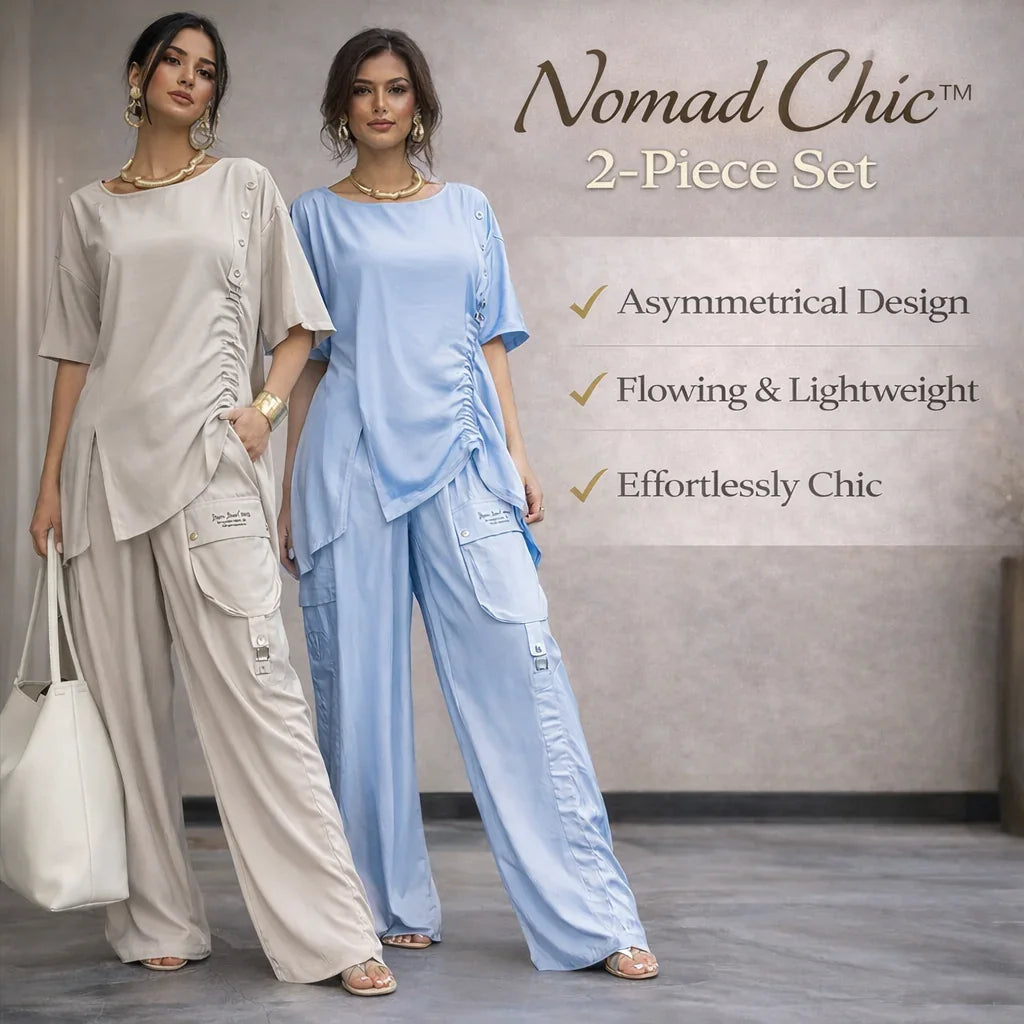 Nomad Chic™ 2-Piece Set with Asymmetrical Design and Flowing Silhouette