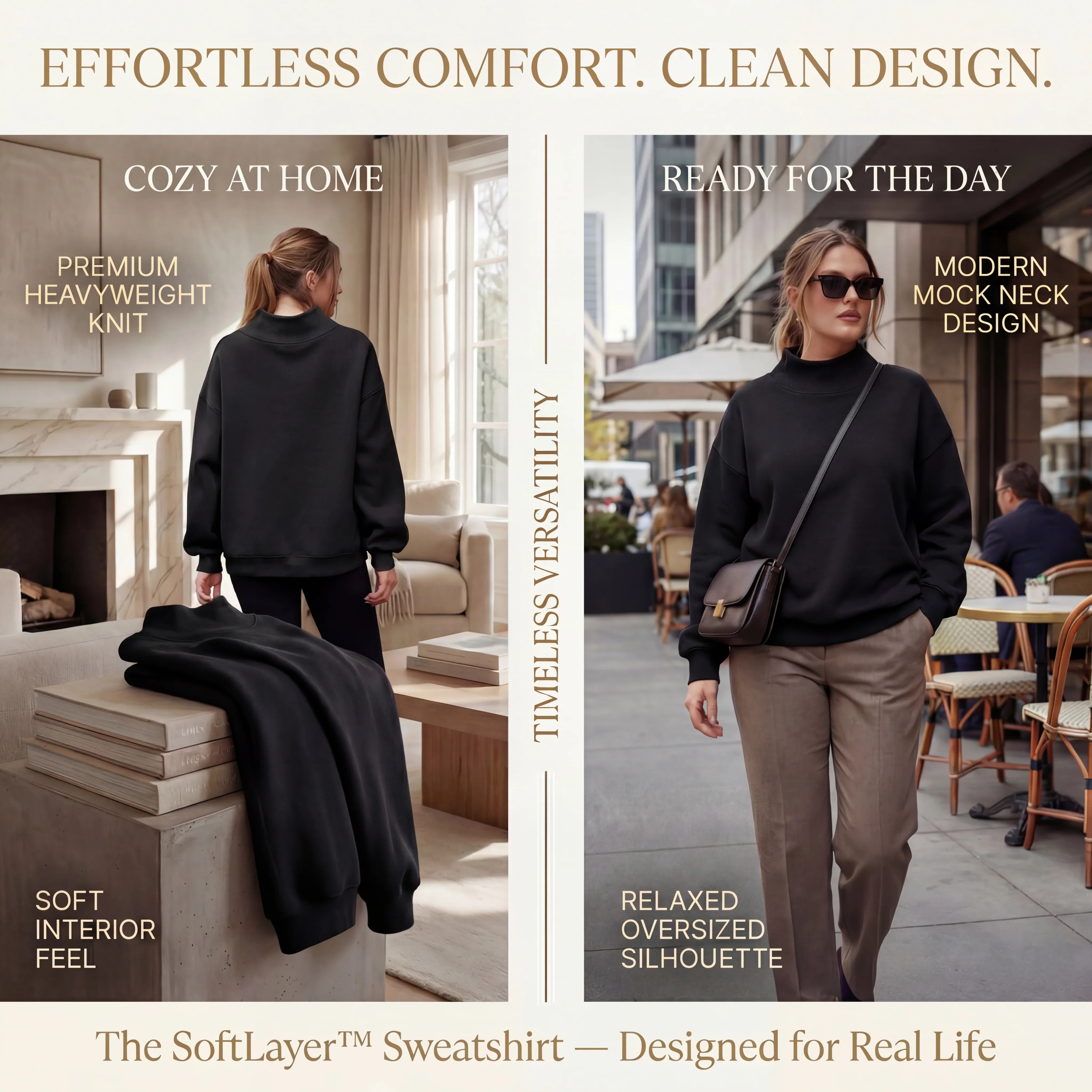 SoftLayer™ Premium Heavyweight Sweatshirt with Modern Mock Neck!