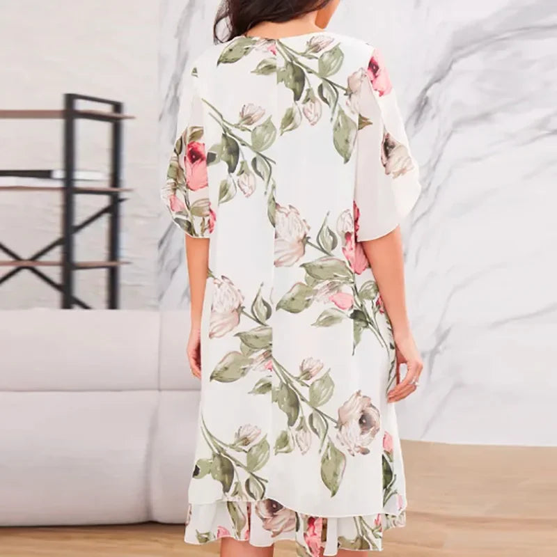Di Fiore™ Dress with Floral Print and Ruffled Bars / Lightness and Romance in Every Movement!