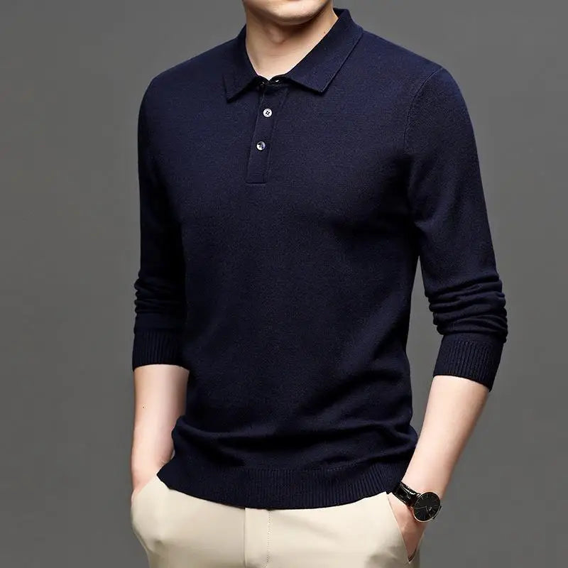 Lordeon™ Lightweight Knit Long-Sleeve Polo With Premium Finish