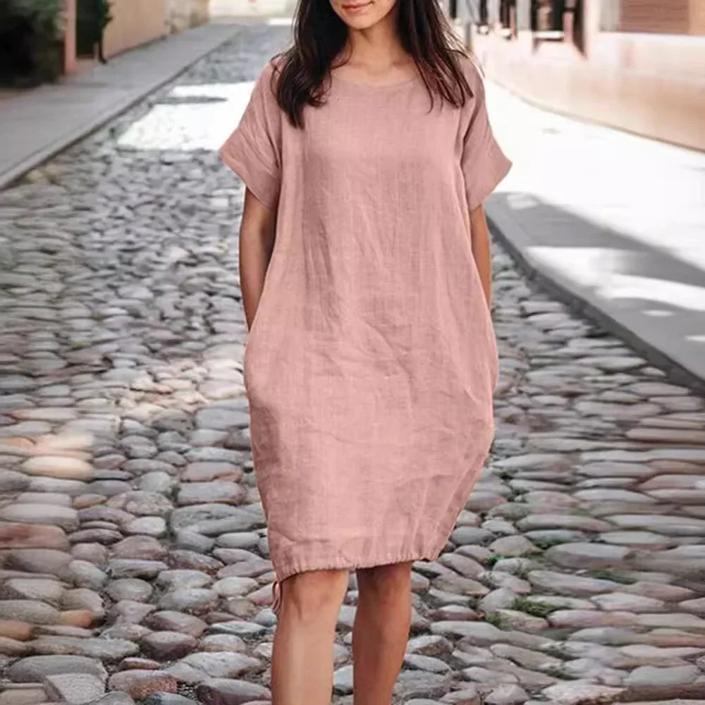 Alissea™ Cotton-Linen Dress with a Loose Fit