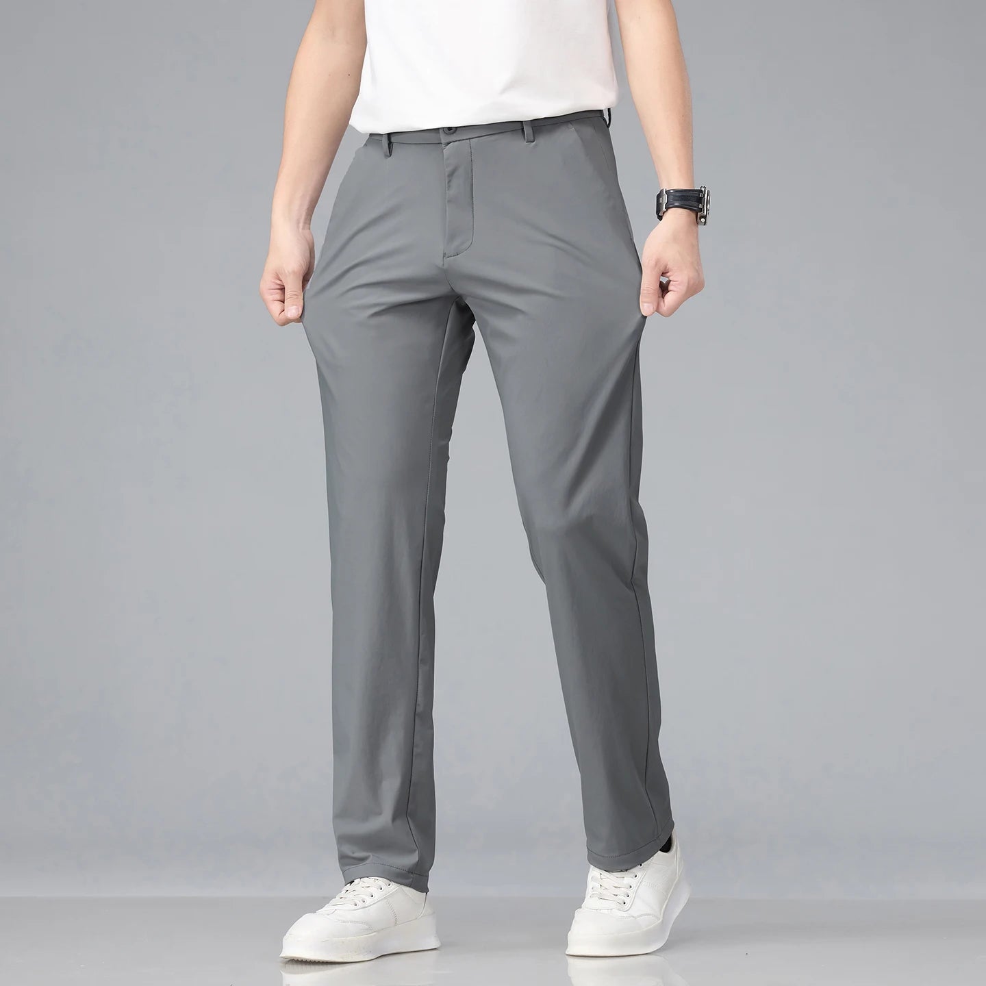 Corvino™ Dress Pants with Stretch Fabric and Straight Fit.