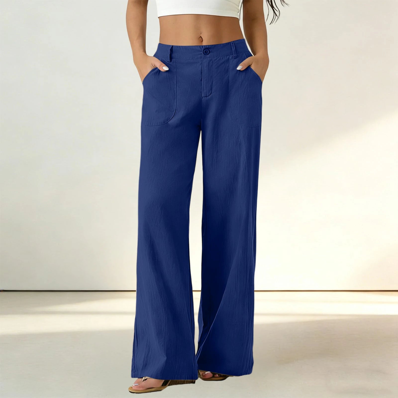 Sorena™ High-Waisted Straight-Leg Pants with Utility Pockets / Comfort That Keeps Your Look Perfectly Polished