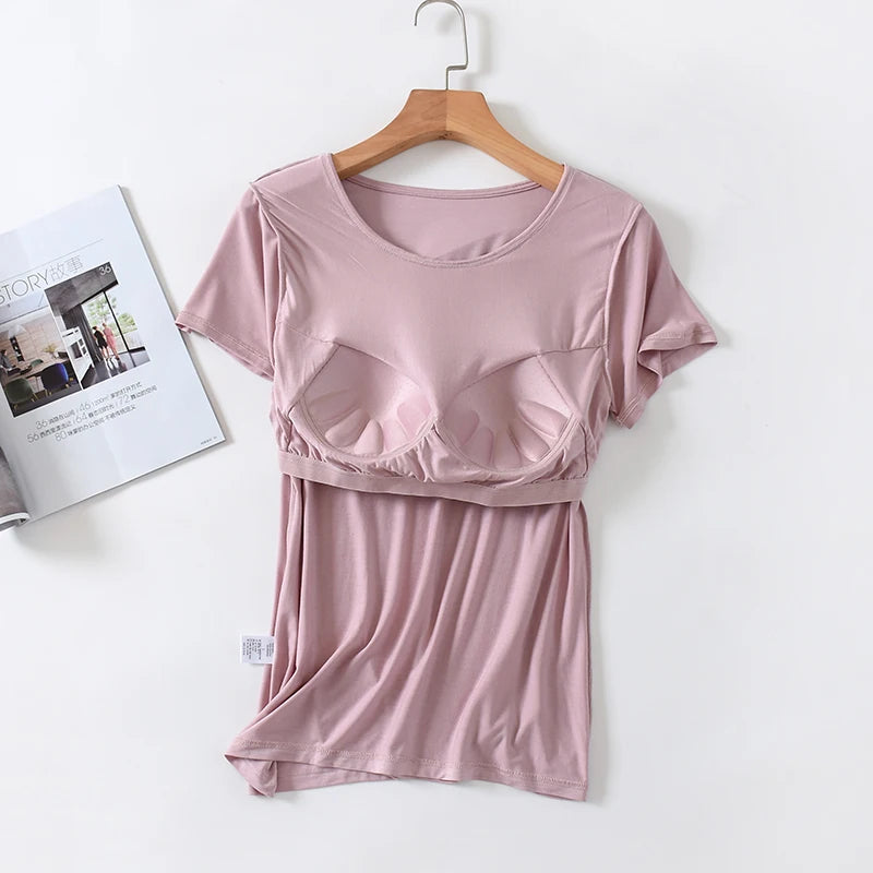 Velina™ Blouse in Silky Modal with Built-In Cups and Second-Skin Feel