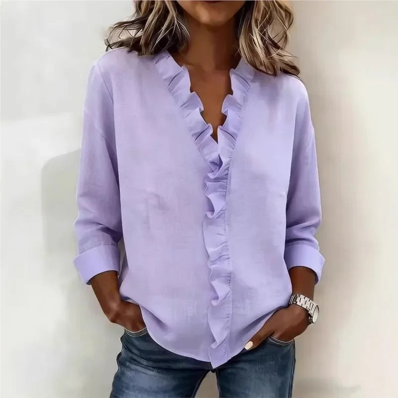 Sorelle™ Blouse with Vertical Ruffle and Timeless Style