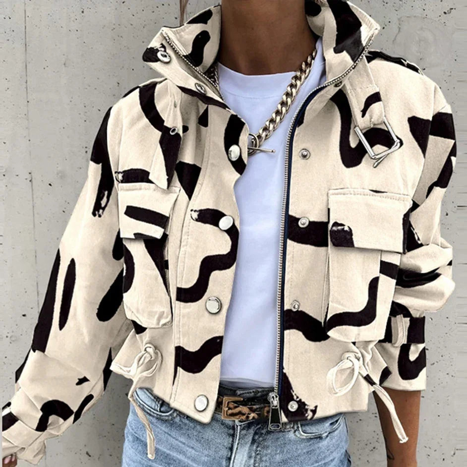 Valkyra™ Cropped Jacket With Contemporary Utility Design