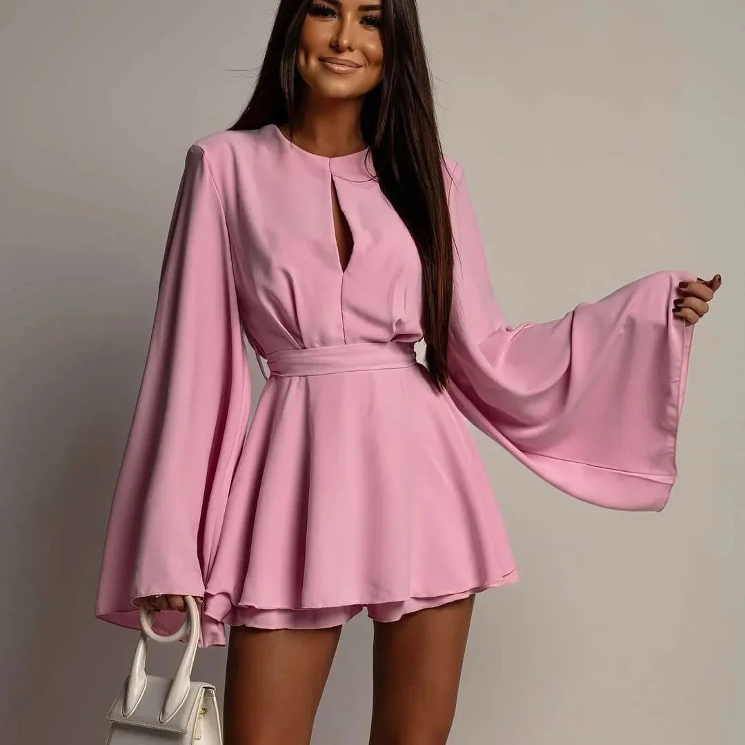 Lunelle™ Romper with Open Back and Delicate Elegance