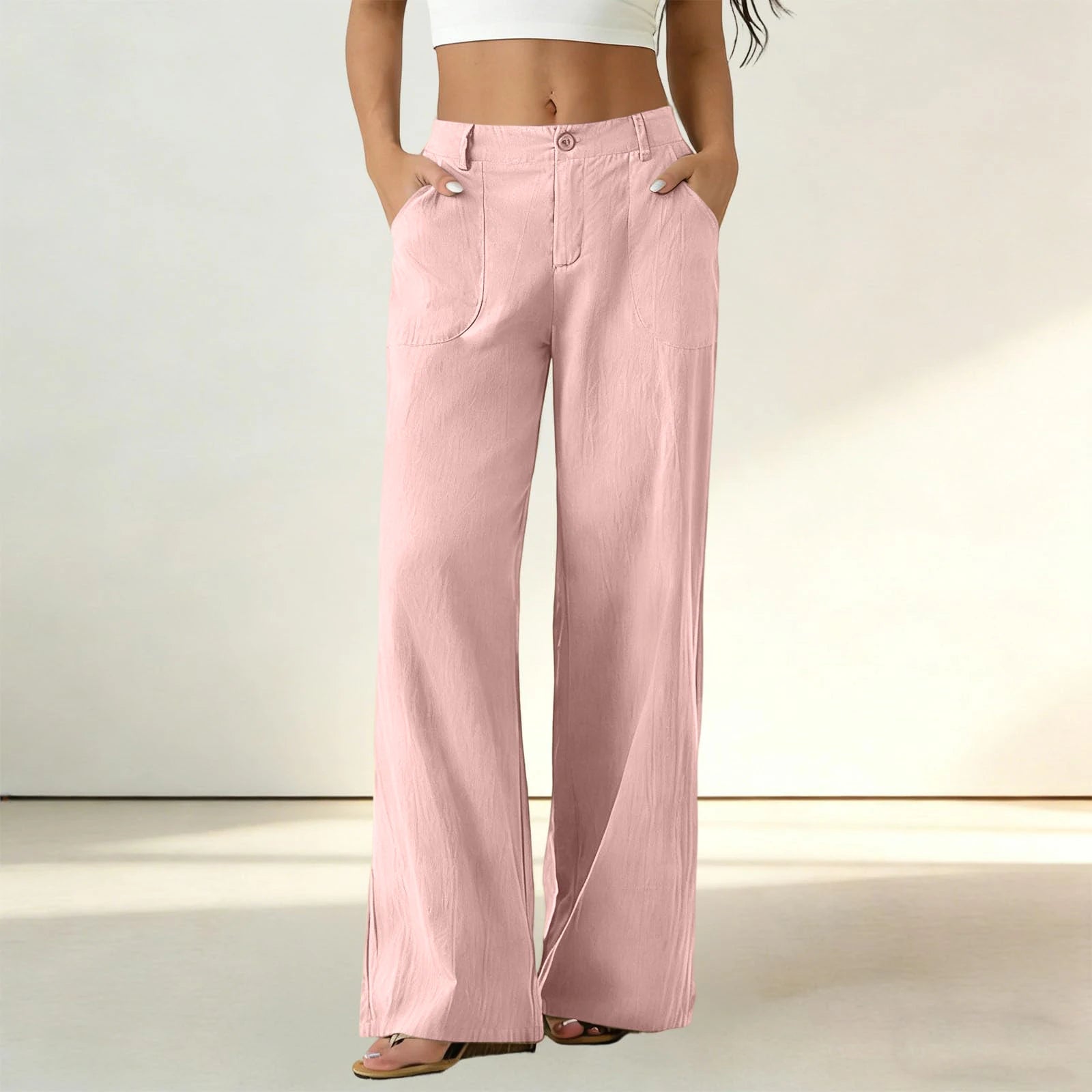 Sorena™ High-Waisted Straight-Leg Pants with Utility Pockets / Comfort That Keeps Your Look Perfectly Polished