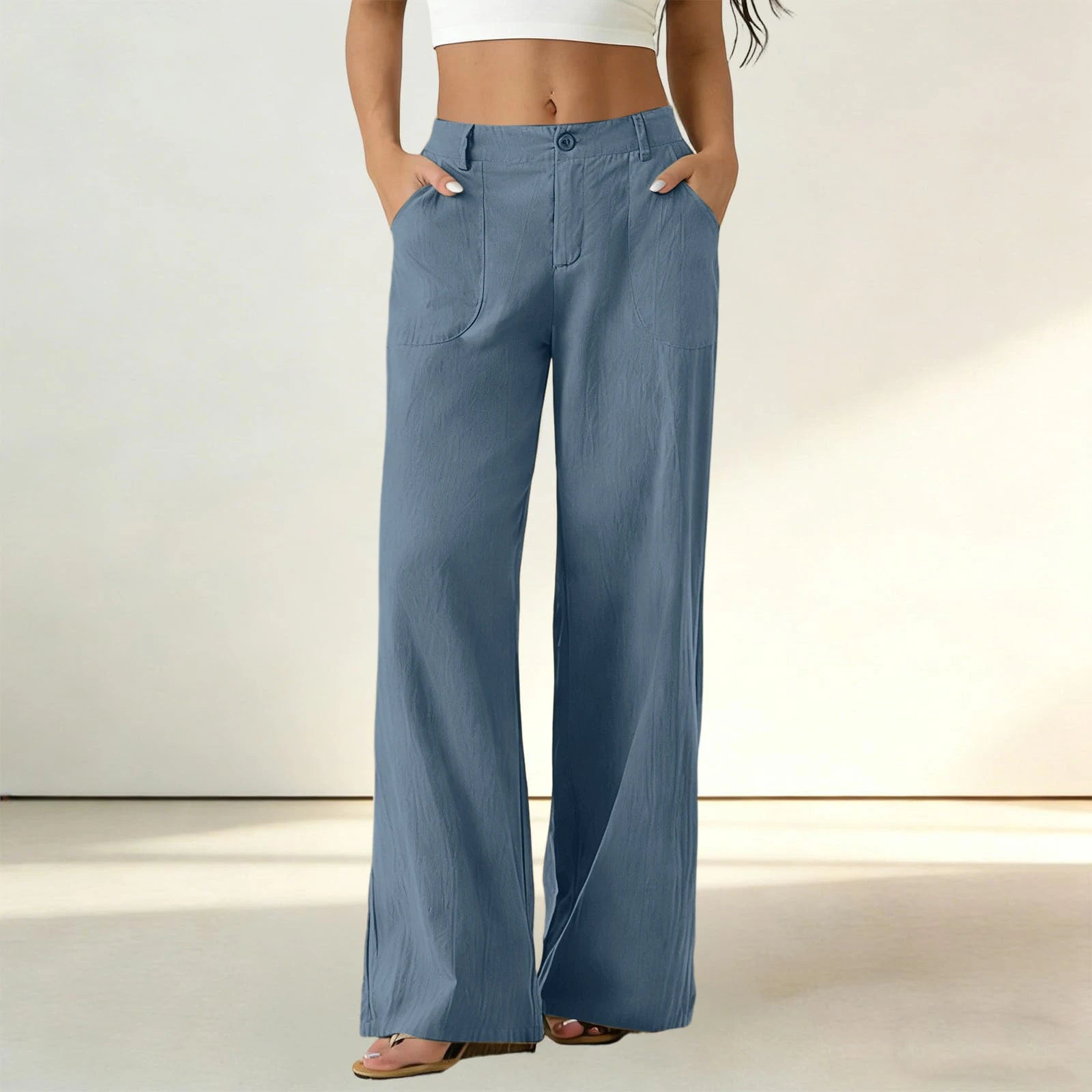Sorena™ High-Waisted Straight-Leg Pants with Utility Pockets / Comfort That Keeps Your Look Perfectly Polished