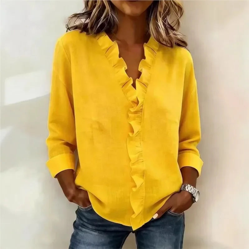 Sorelle™ Blouse with Vertical Ruffle and Timeless Style