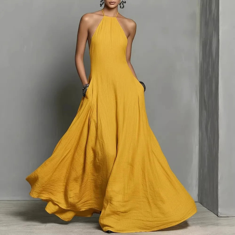 Serafine™ Dress with Halter Neckline, Open Back and Flowy Silhouette