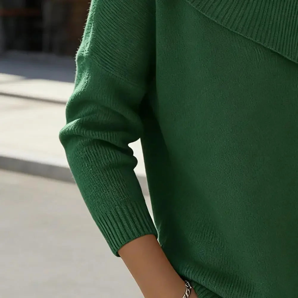Noelle™ Sweater in Textured Knit with Stylized Collar