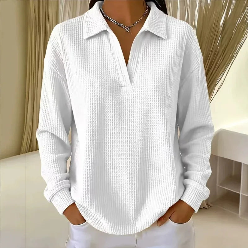 Luma™ Blouse with Textured Fabric, Classic Collar and Relaxed Fit