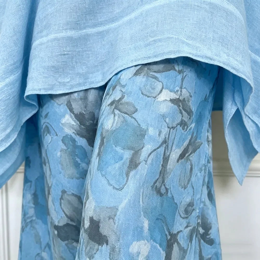 Amara™ Cotton-Linen Set with Oversized Top and Palazzo Pants