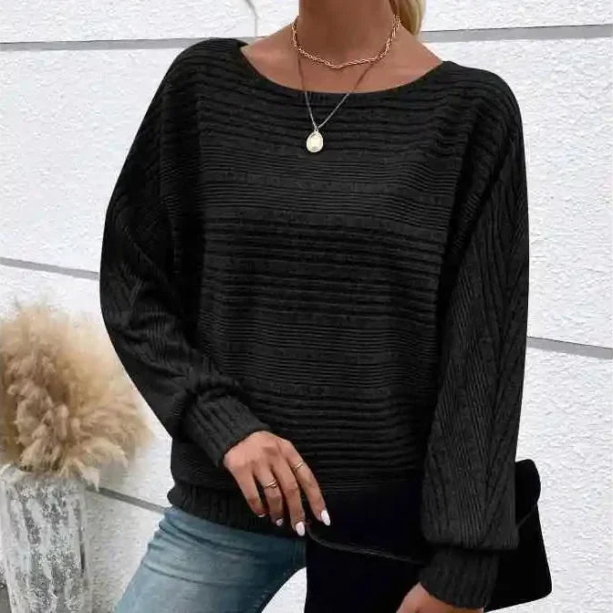 Mirevna™ Textured Knit Sweater With Delicate Neckline