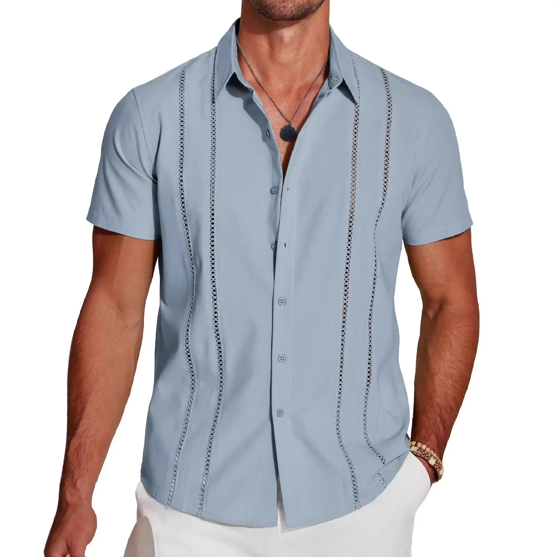 Kaedon™ Shirt with Metallic Vertical Stripes and a High-Quality Look