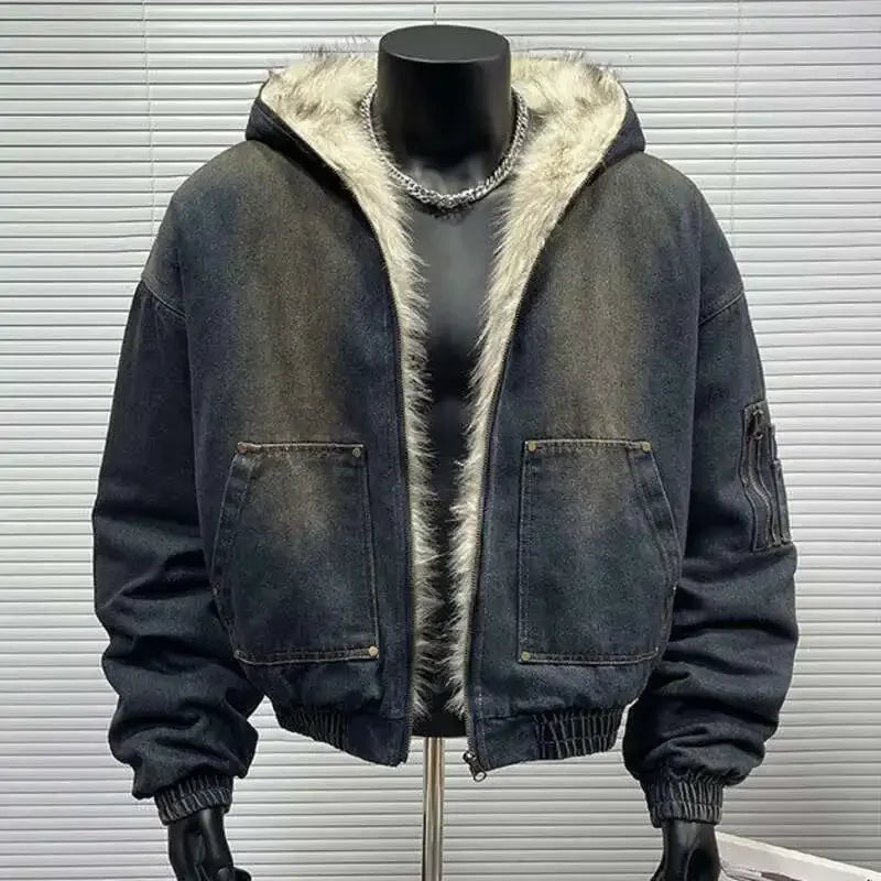 Seattle™ Denim Bomber Jacket with Plush Lining