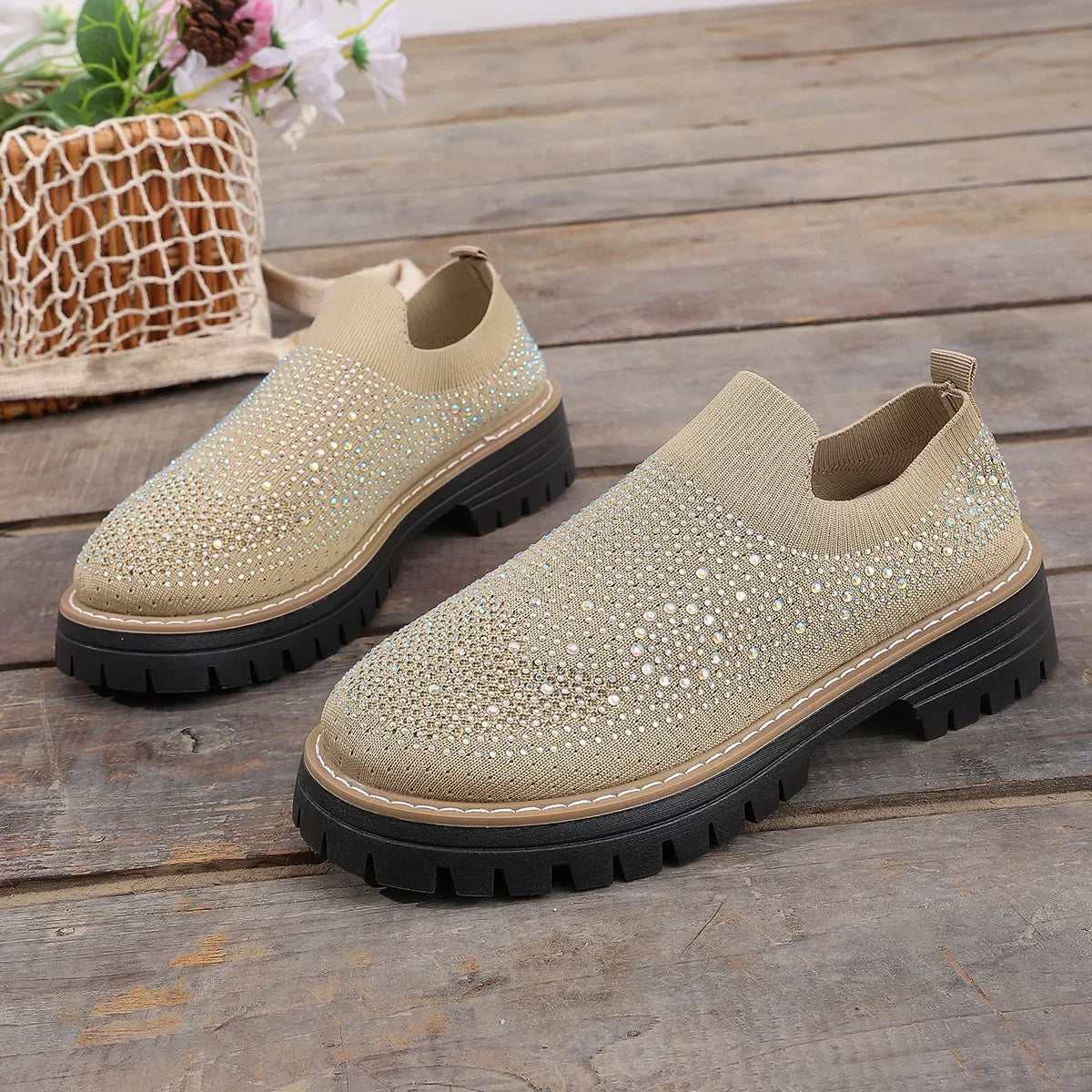 Urban Sparkle™ Slip-On Trainers with Lug Platform