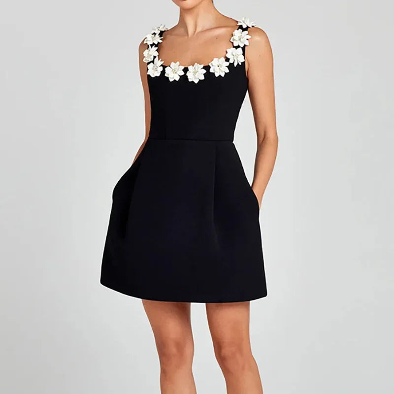 Bellaflora™ Dress with Floral Embellishments on the Neckline and an Elegant Silhouette