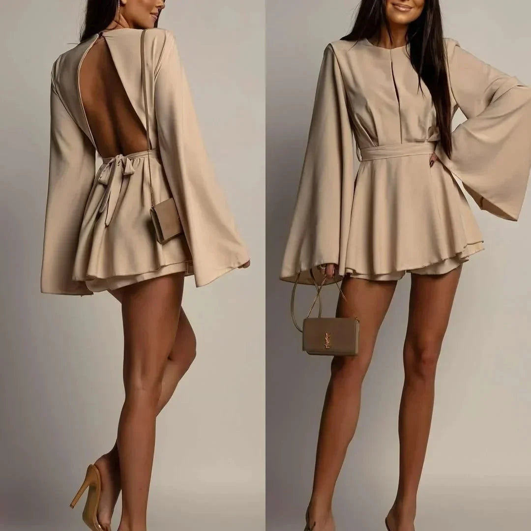 Lunelle™ Romper with Open Back and Delicate Elegance